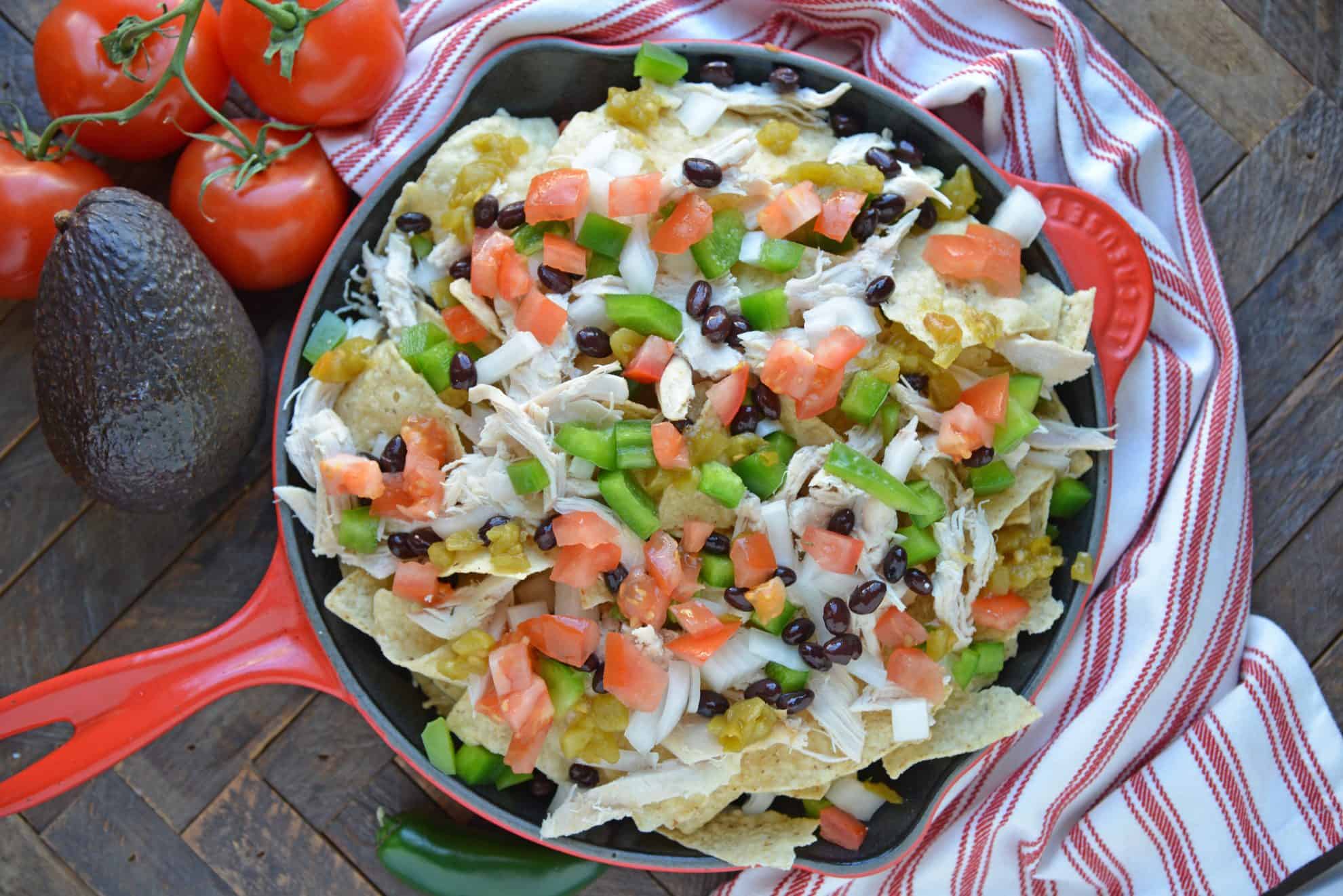 last layer of skillet nachos