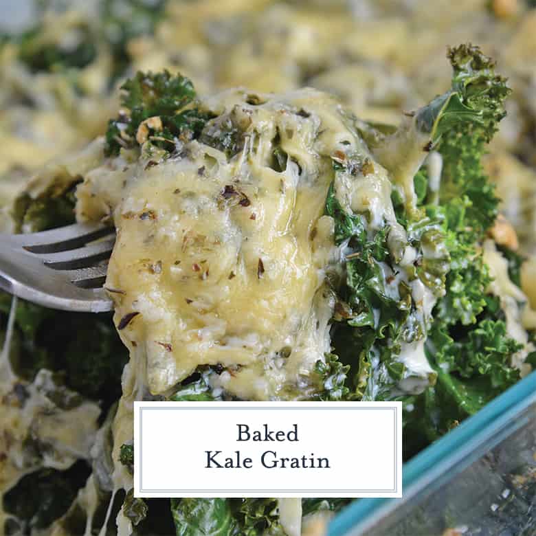 Cheesy fork of kale gratin