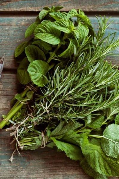 Freshly cut herbs