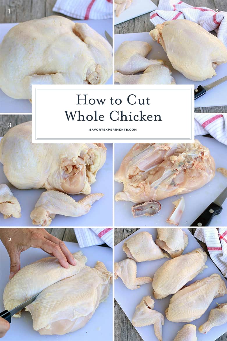 How to Cut a Whole Chicken Process Shots