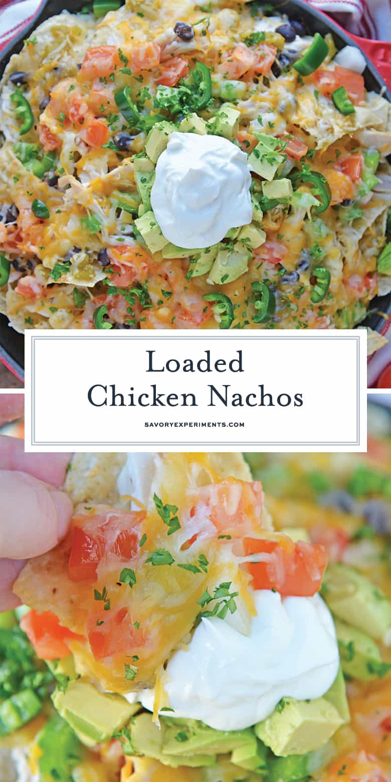 Loaded chicken nachos 