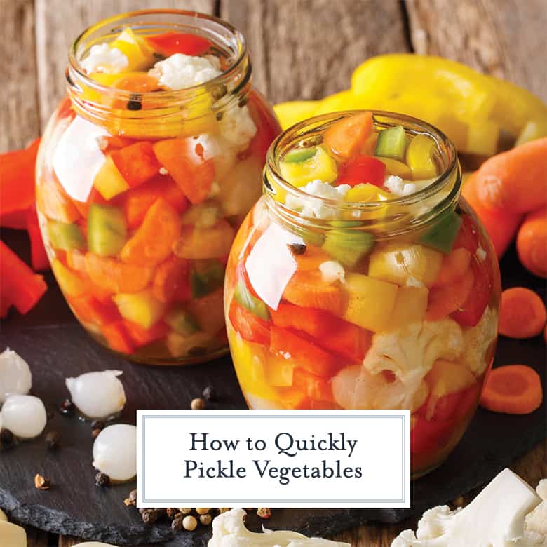Pickled vegetables in a glass jar
