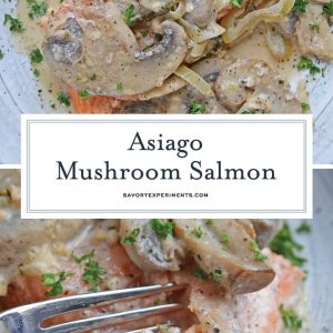 asiago mushroom salmon for pinterest