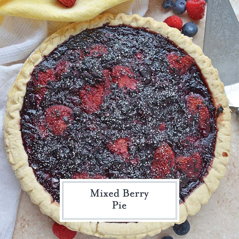 Overhead of mixed berry pie