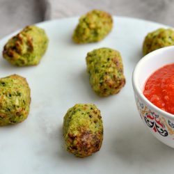 broccoli tots on a tray