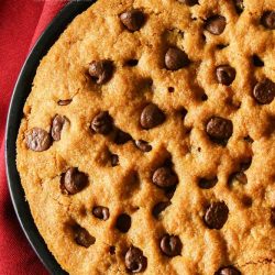 overhead shot of air fryer cookie