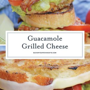 collage of guacamole grilled cheese