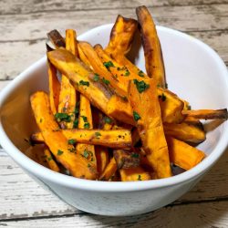 bowl of air fryer sweet potato fries