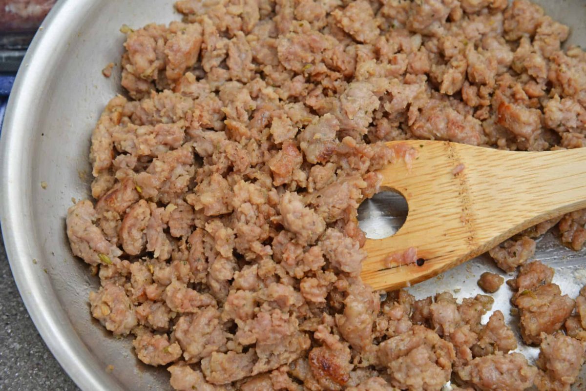 A ground beef in a skillet