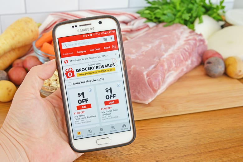 Safeway coupon app in hand 