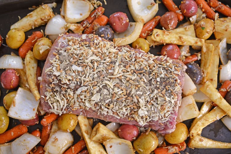 Overview of French Onion Pork Loin 