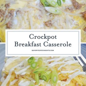 collage of breakfast casserole images