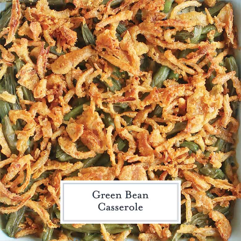 Close up of green bean casserole 