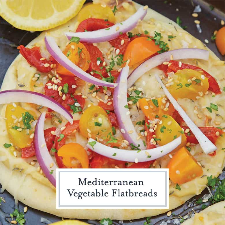 Vegetarian flatbread with hummus 