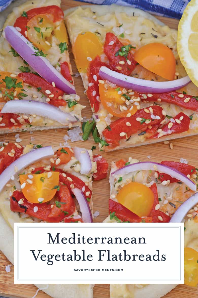 Close up of mediterranean flatbread 