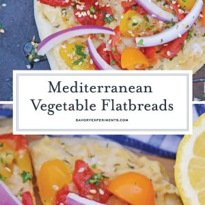 collage of vegetable flatbreads for pinterest