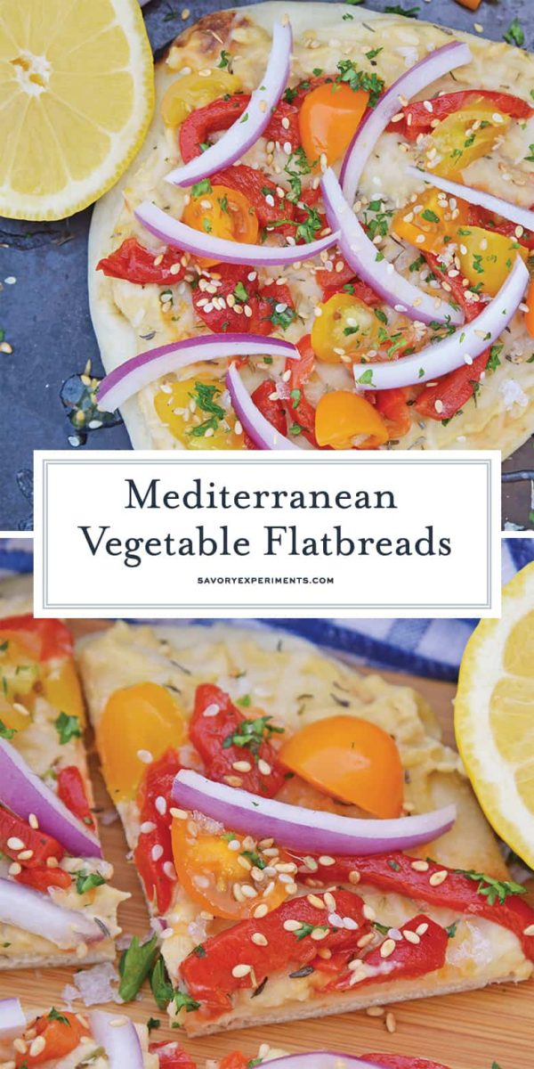 Mediterranean vegetable flatbreads for pinterest 