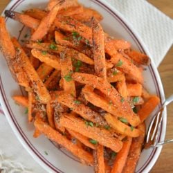 plate of cinnamon sugar sweet potato fries
