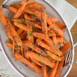 plate of cinnamon sugar sweet potato fries