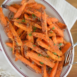 plate of cinnamon sugar sweet potato fries