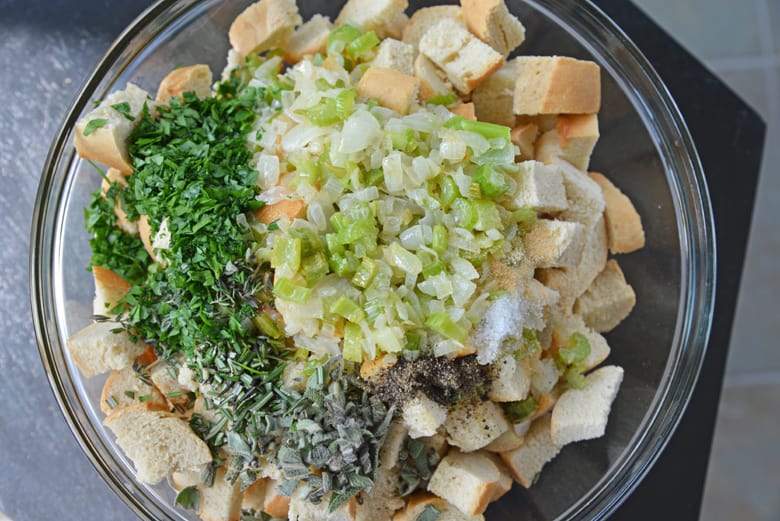 Ingredients for herb stuffing 