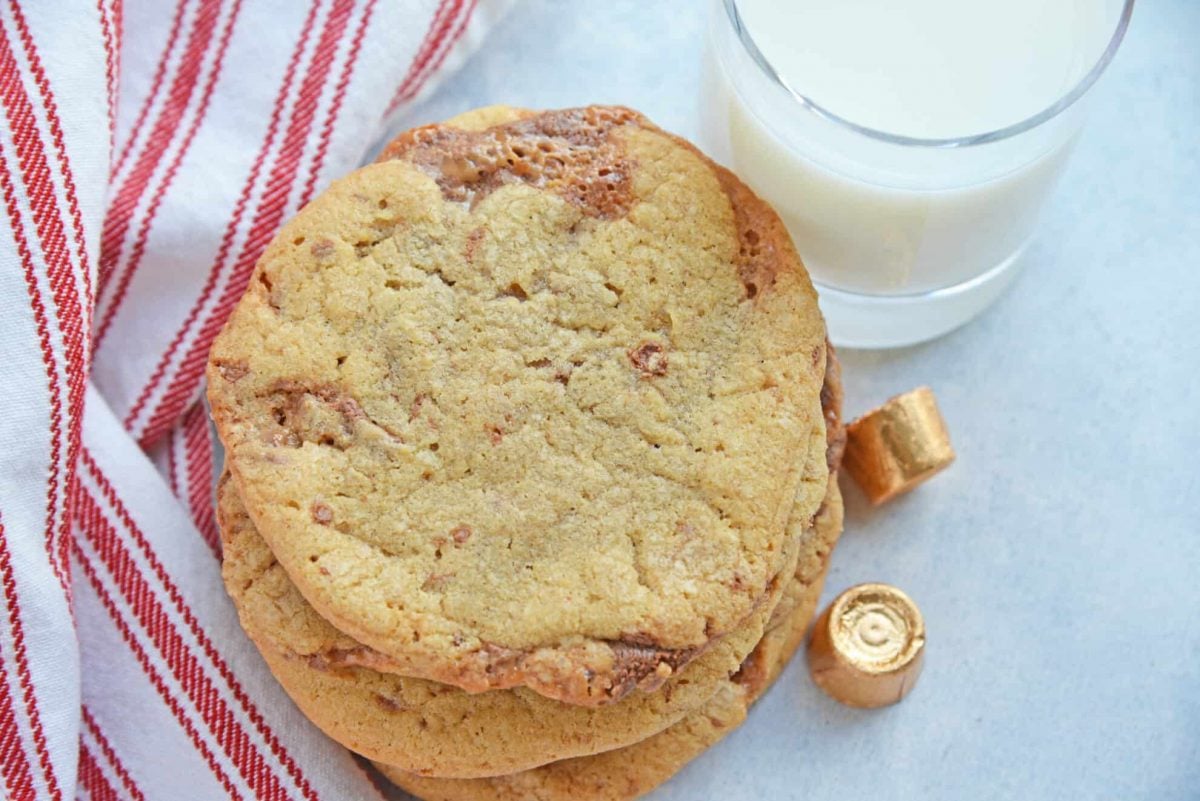 stack of rolo sugar cookies 