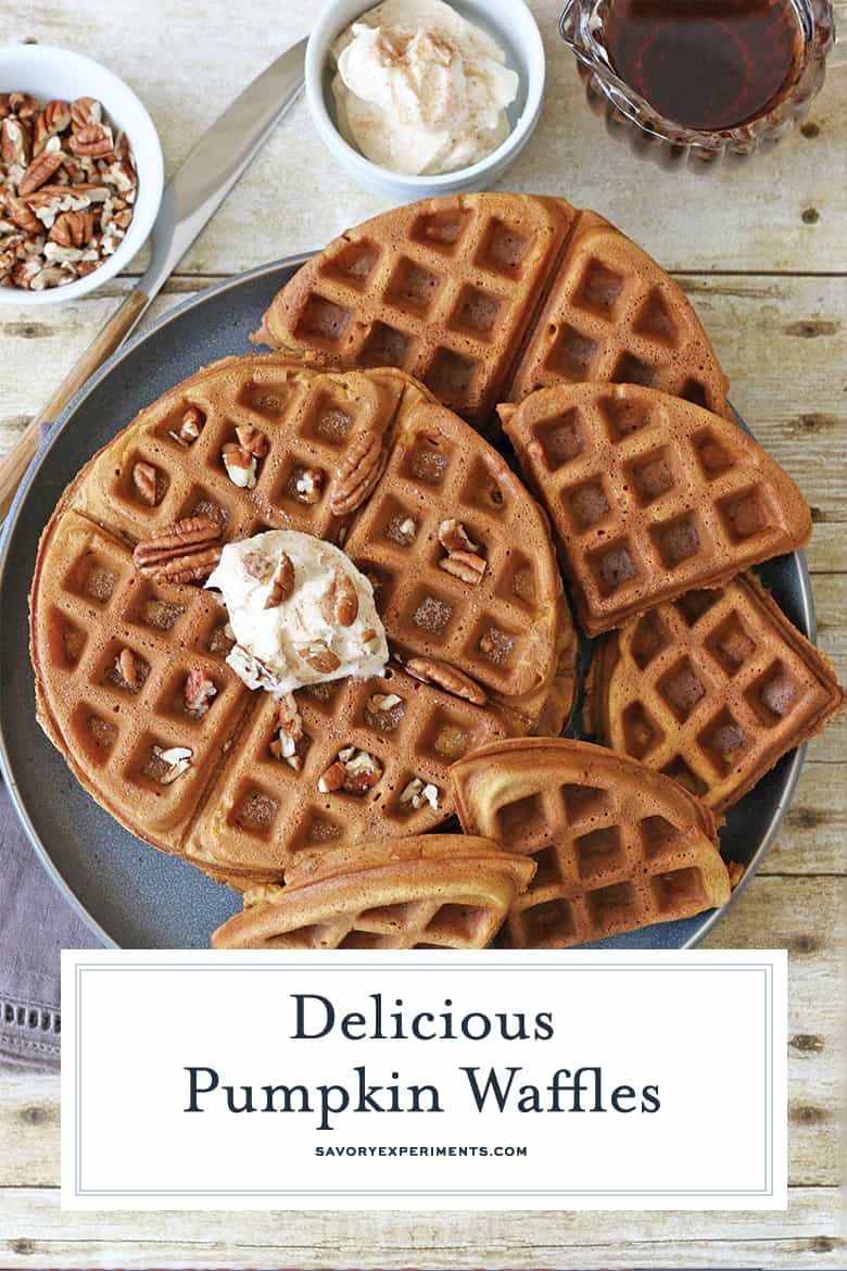 Overhead pumpkin waffles for pinterest 