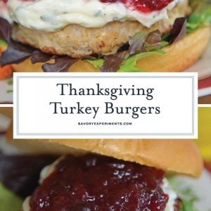 collage of thanksgiving turkey burgers