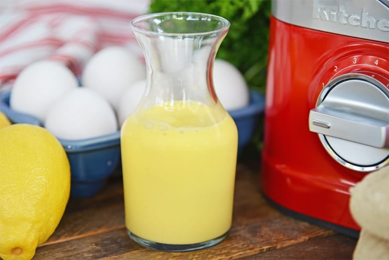 glass jar of hollandaise 