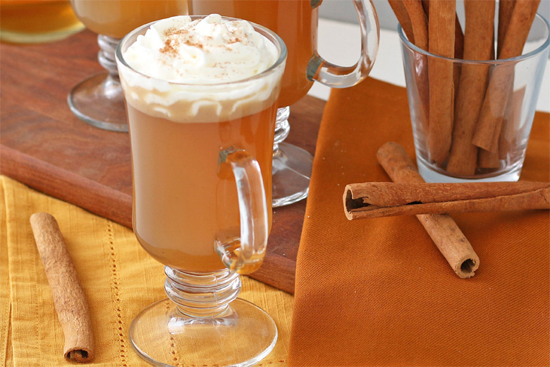 Close up of hot buttered rum 