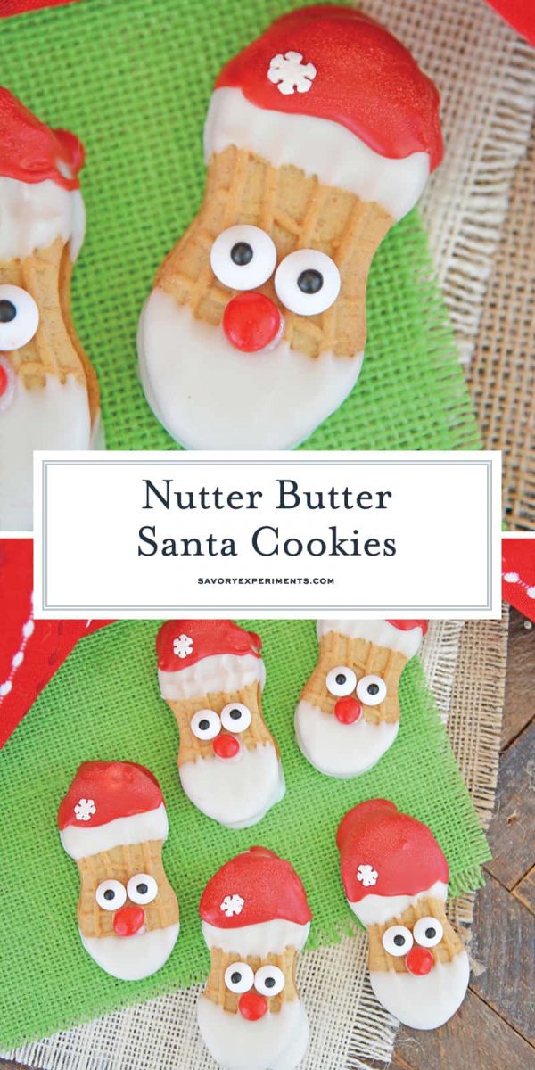 Nutter Butter Santa Cookies for Pinterest- the best Christmas Cookies! 