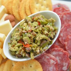 Olive Tapenade on charcuterie platter