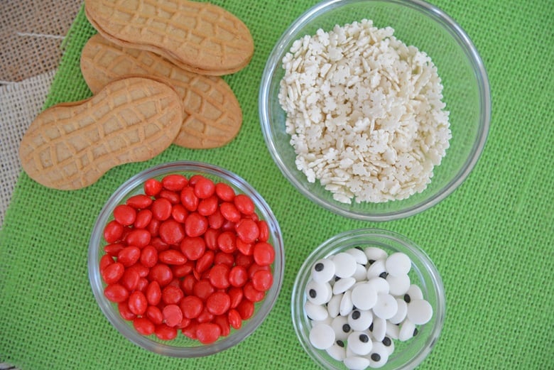 Ingredients for Nutter Butter Santa Cookies 
