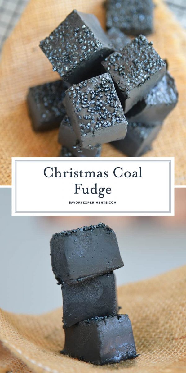 Black christmas coal candy fudge for pinterest 