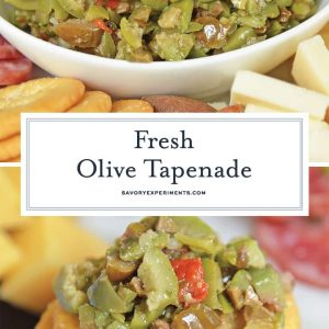 collage of olive tapenade images