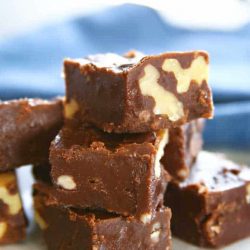 Christmas Fudge Recipes - Walnut Fudge in a stack