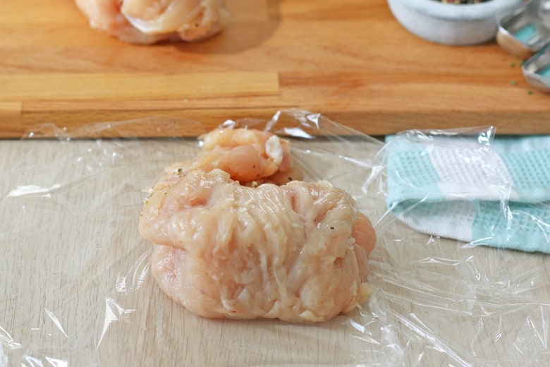 Chicken breast rolled with butter  