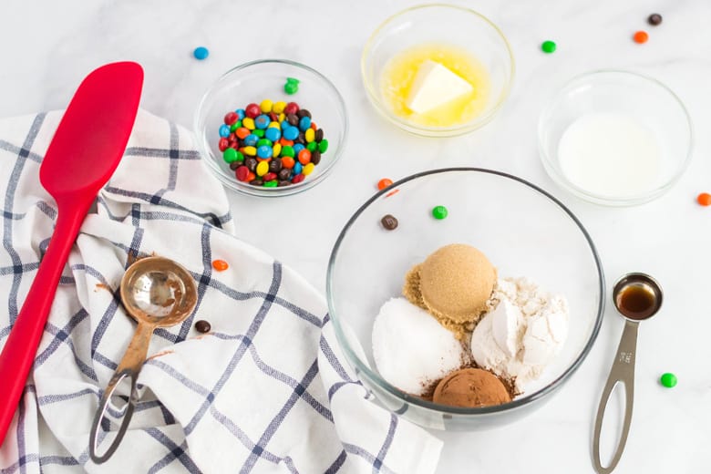 Ingredients for single serving eggless cookie dough