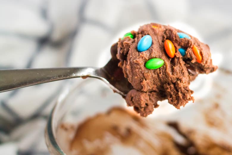 spoon of chocolate cookie dough