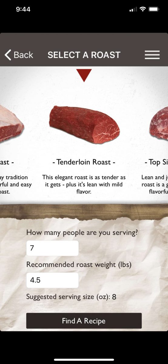 Roast Perfect App for Beef Tenderloin 