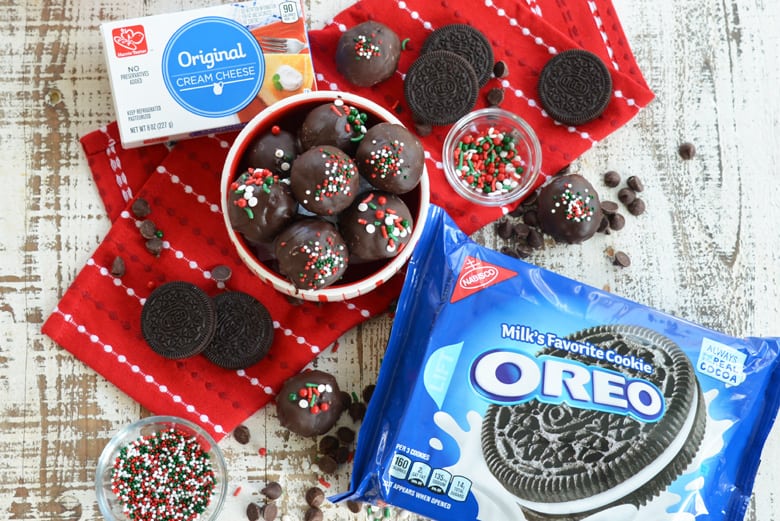 Oreo Cookie Balls and ingredients 