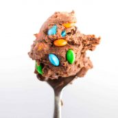 spoon of chocolate edible cookie dough