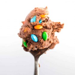 spoon of chocolate edible cookie dough