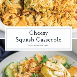 collage of squash casserole images