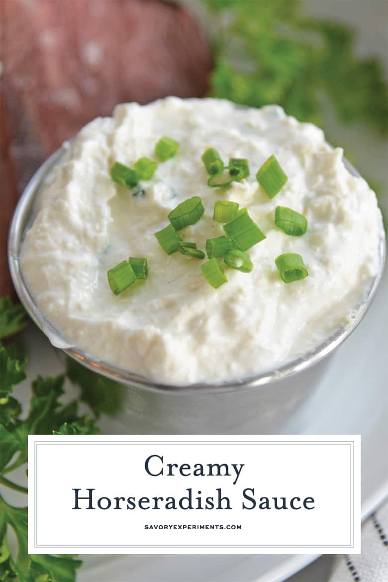 Close up of horseradish cream sauce 