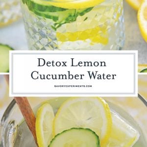 collage of lemon cucumber water