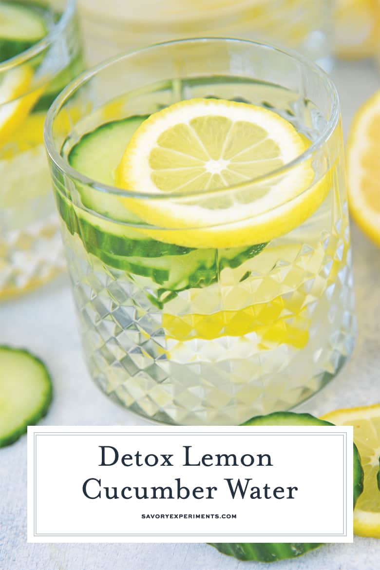 Close up of lemon water - detox water 