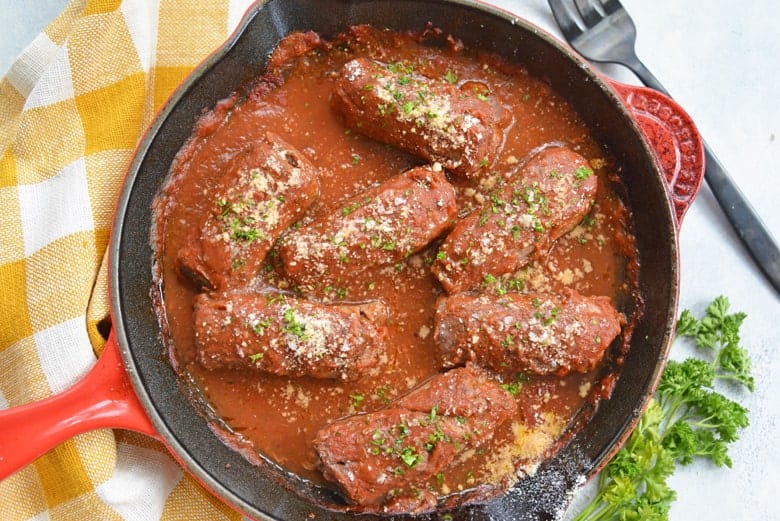 Overhead of Italian Rolled Beef
