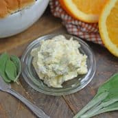 small plate with sage butter