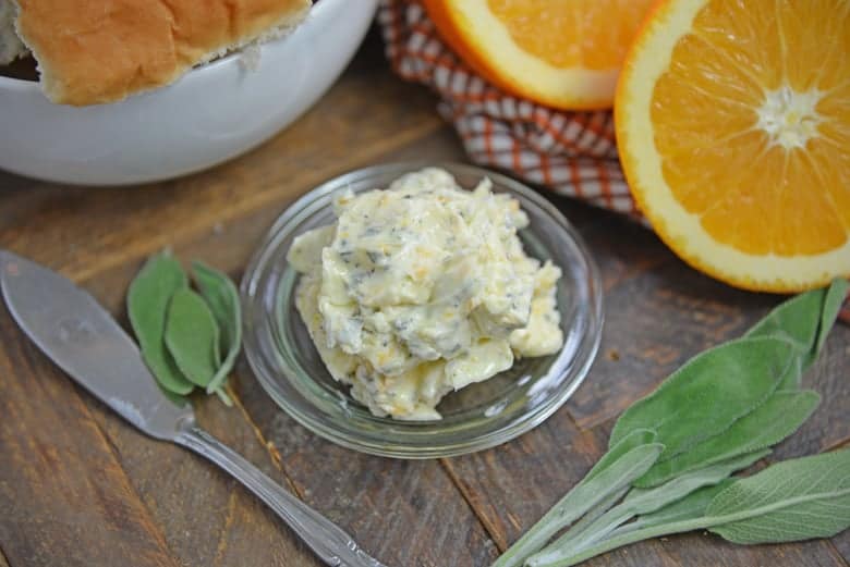 small plate with sage butter